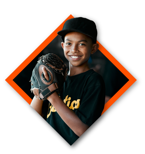 Child with baseball glove